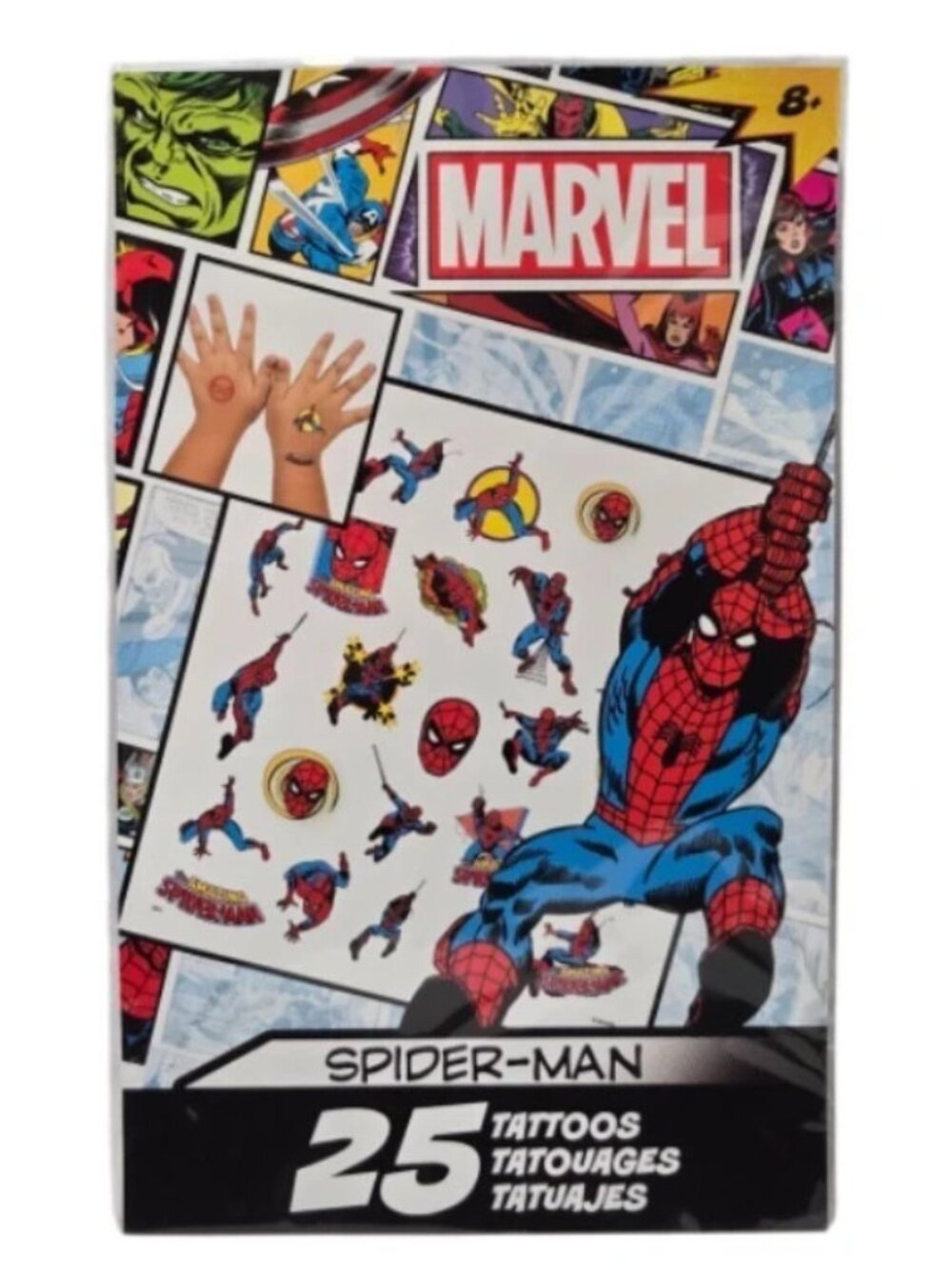 Marvel Spider-Man Temporary Tattoos 25 Count Sheet Sandy Lion Trends NEW